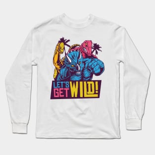 WILD 80'S DINOSAURS Long Sleeve T-Shirt